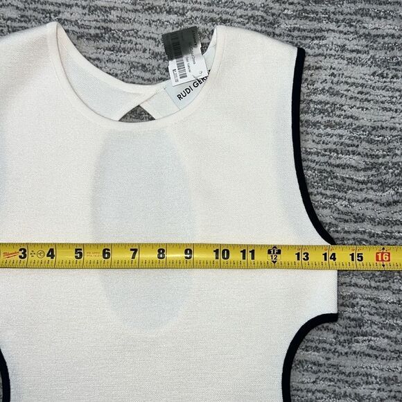 NWT RUDI GERNREICH White Sleeveless Cutout Dress Medium - Picture 8 of 16